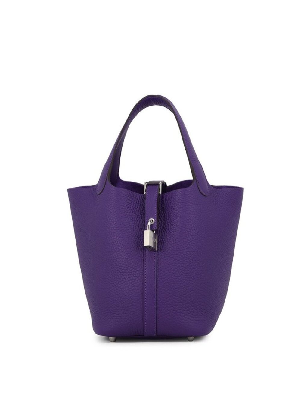 Hermes Handbag Picotin Lock PM Purple Silver Taurillon Clemence